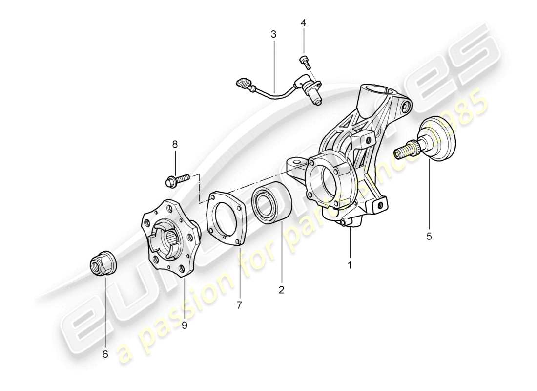 un diagramma delle parti dal catalogo delle parti porsche 2008 (987 cayman)