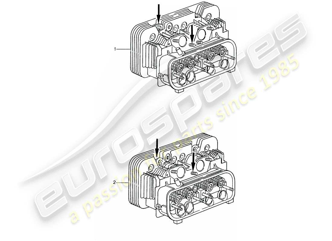 un diagramma delle parti dal catalogo delle parti porsche 1971 (refurbished and exchange catalogue)