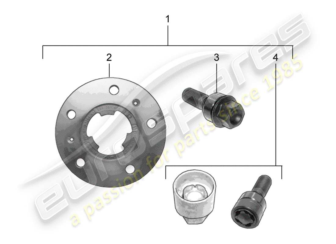 un diagramma delle parti dal catalogo delle parti porsche 2015 (tequipment cayenne)