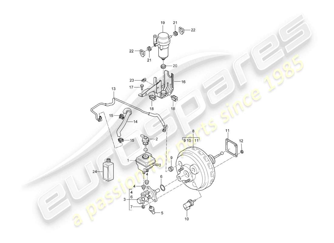un diagramma delle parti dal catalogo delle parti porsche 2003 (cayenne e1 9pa)