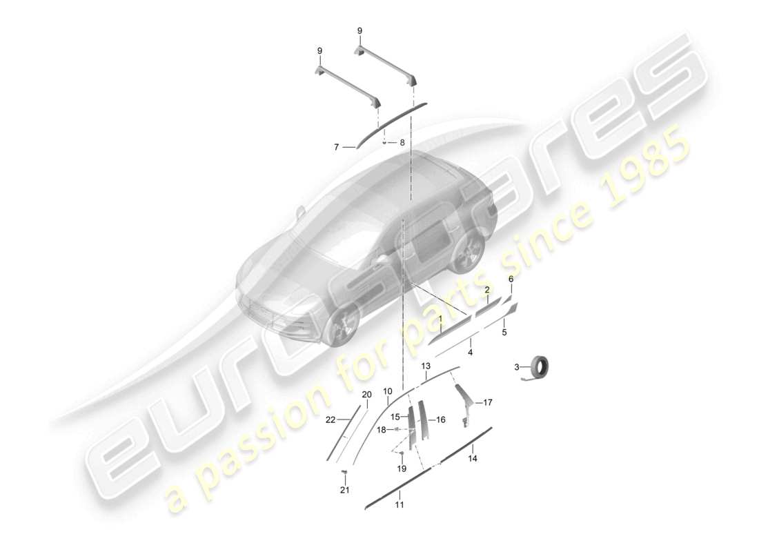 diagramma della parte contenente il codice parte 95b853907 gv9