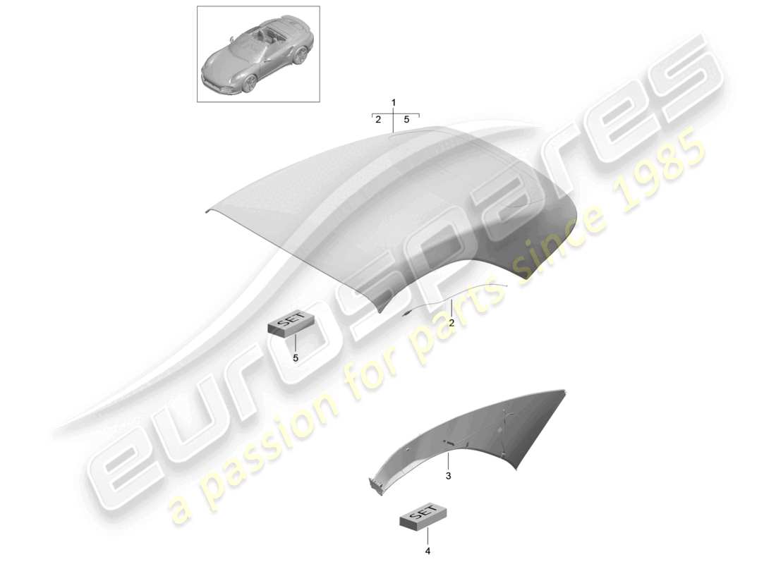 un diagramma delle parti dal catalogo delle parti porsche 991