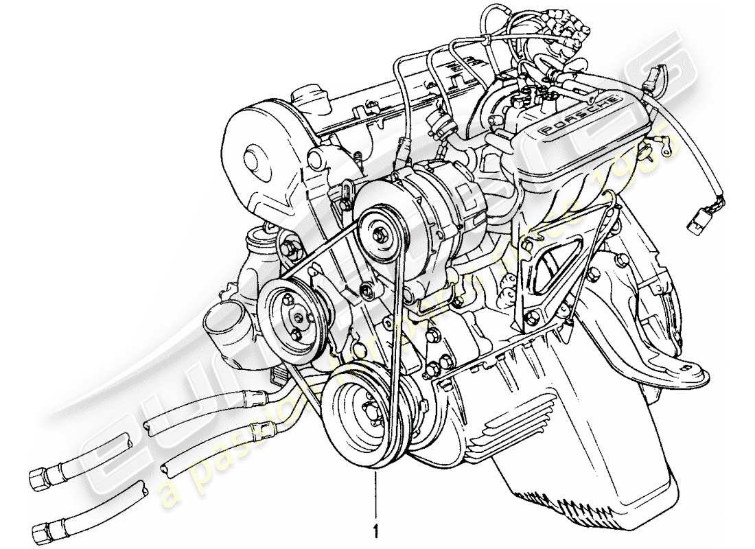 un diagramma delle parti dal catalogo delle parti porsche 1972 (refurbished and exchange catalogue)