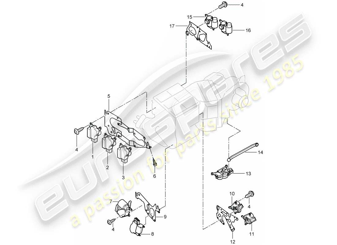 porsche 2007 (cayenne e1 9pa) motore per la regolazione diagramma delle parti