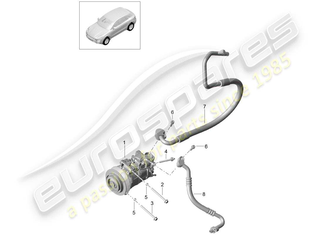 porsche 2017 (macan) compressore diagramma delle parti