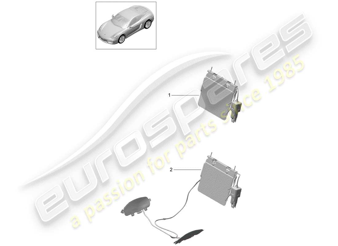 porsche 2015 (981 cayman) supporto lombare schema delle parti