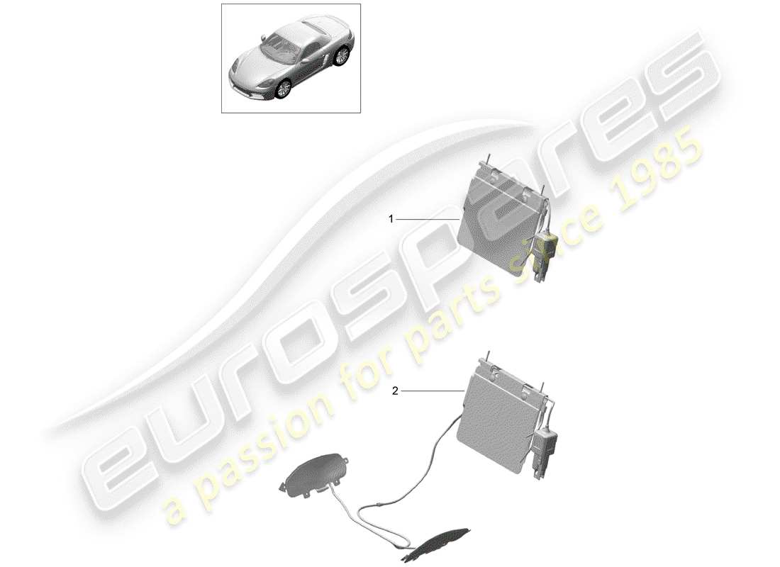 porsche 2017 (718 boxster) supporto lombare diagramma delle parti