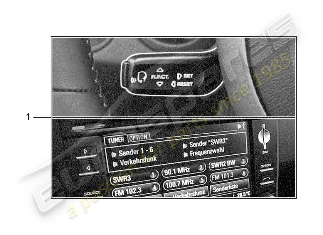 porsche 2009 (tequipment) selezione della lingua diagramma delle parti