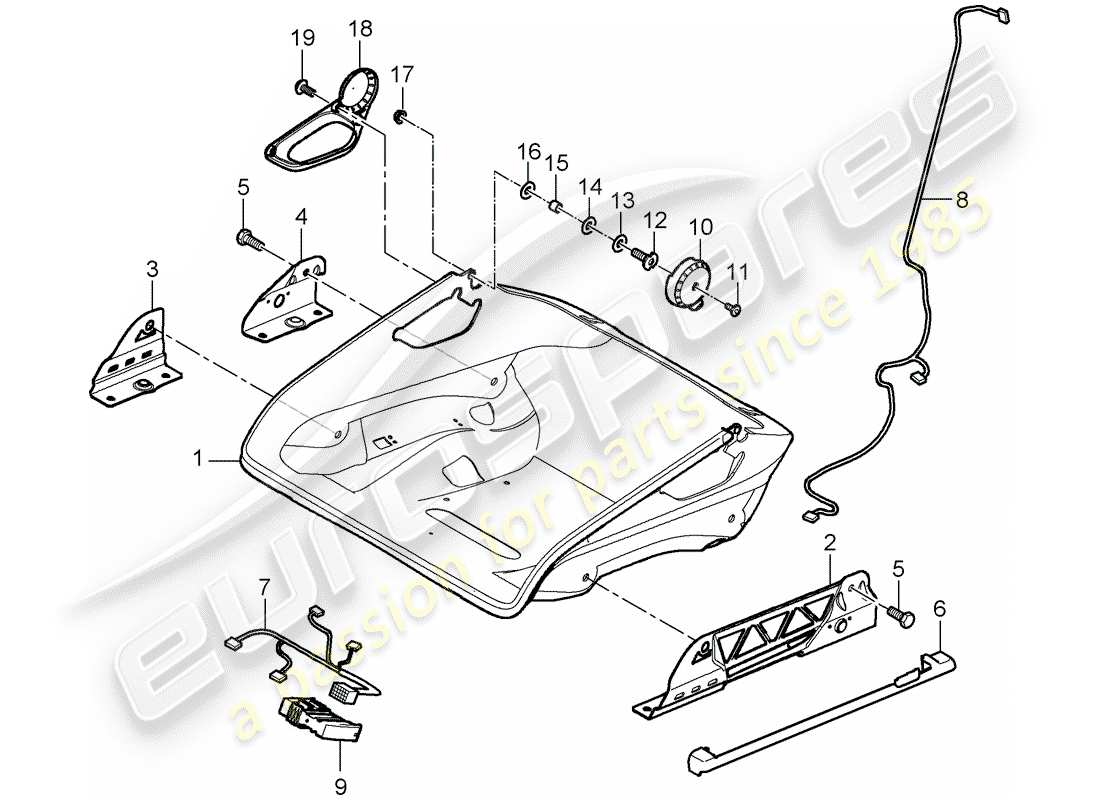 porsche 2009 997-2 turbo / gt2 posto a sedere diagramma delle parti