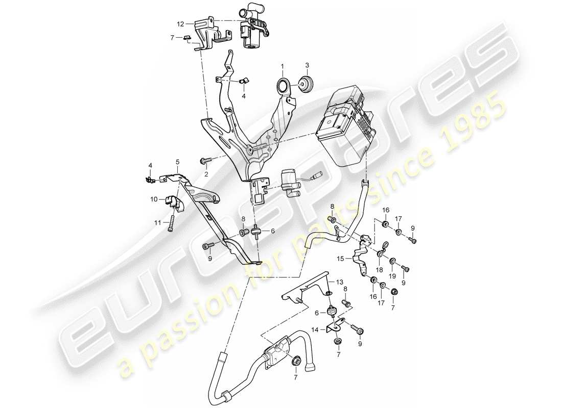 porsche 2009 (cayenne e1 9pa) staffa diagramma delle parti