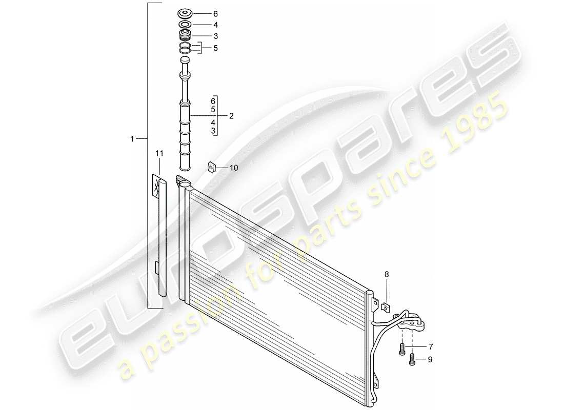 porsche 2007 (cayenne e1 9pa) condensatore diagramma delle parti