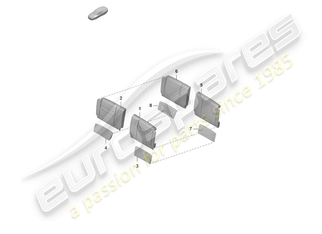 porsche 2019 (992-1) parte in schiuma rivestimento dello schienale supporto lombare diagramma delle parti