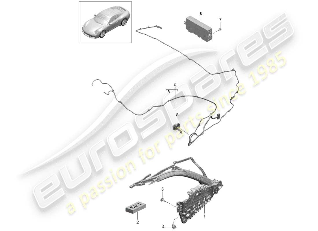 porsche 2019 (991-2) telaio superiore diagramma delle parti