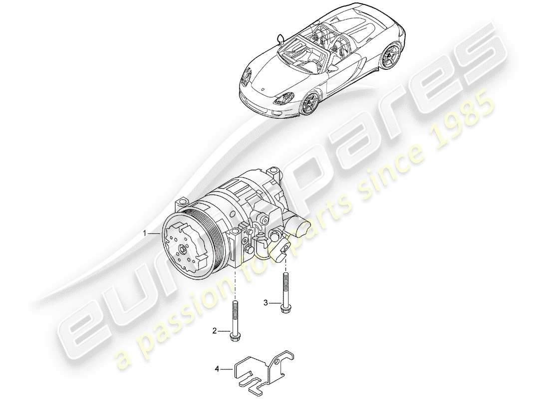 porsche 2004 (carrera gt) compressore diagramma delle parti