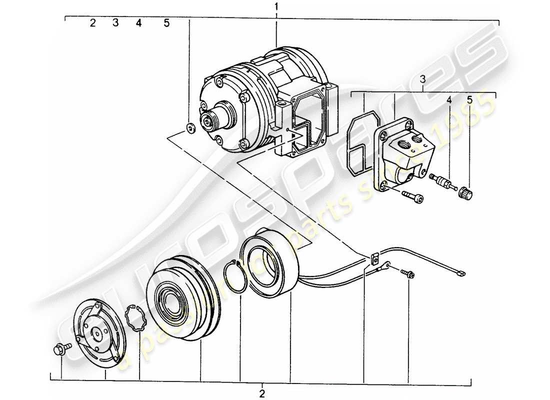 porsche 1995 (993) compressore diagramma delle parti