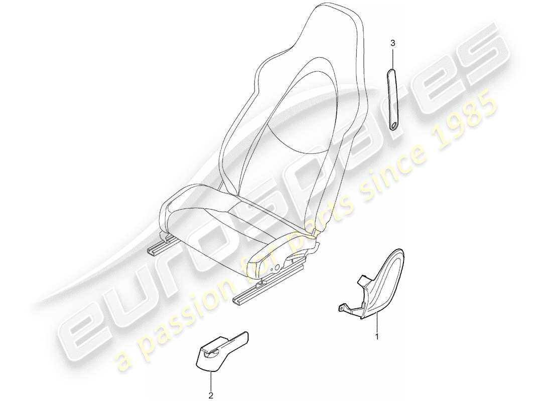 porsche 2010 (987 cayman) sedile anteriore schema delle parti