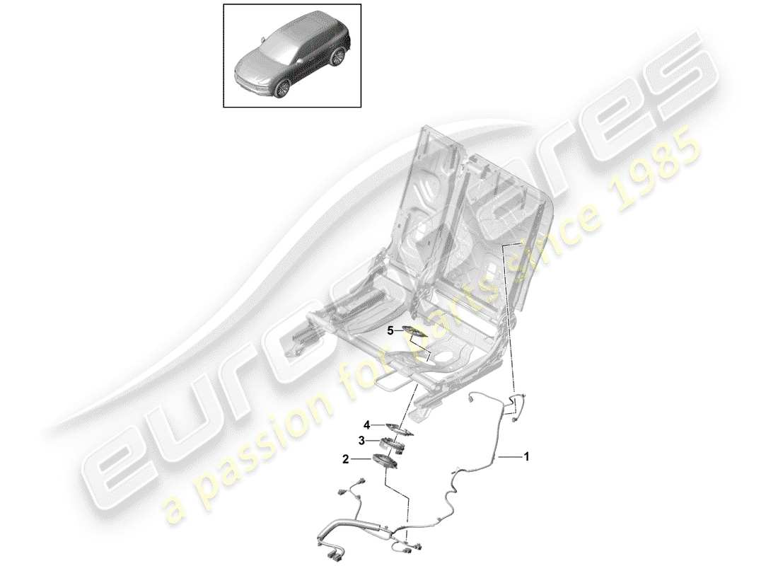 porsche 2018 (cayenne e3 9ya/9yb) imbracatura diagramma delle parti