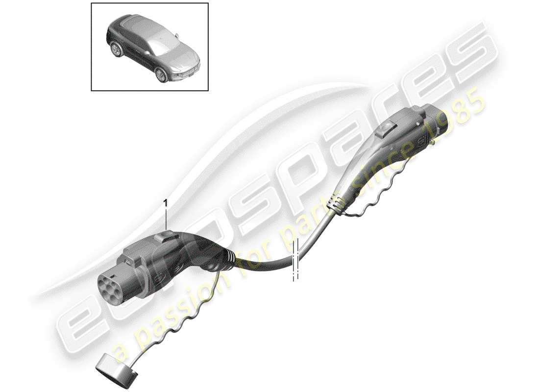 porsche 2019 (cayenne e3 9ya/9yb) cavo di ricarica per il pubblico diagramma delle parti