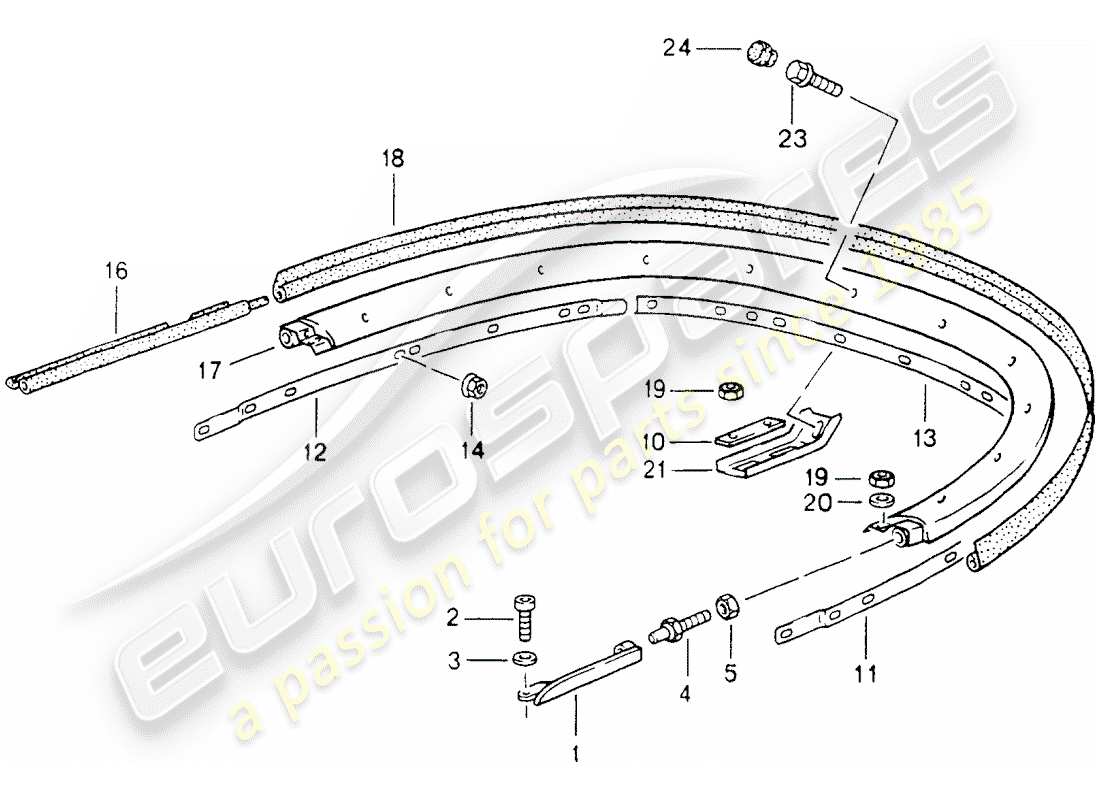 porsche 1991 (964) capote - staffa - parti singole diagramma delle parti