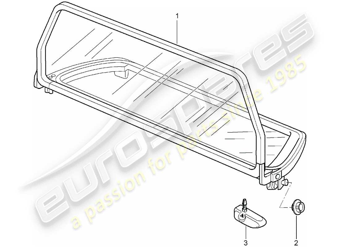 porsche 2007 (997-1) parabrezza diagramma delle parti