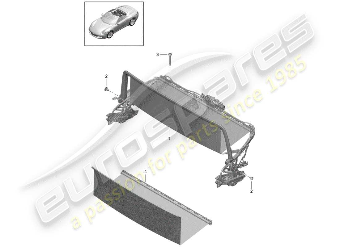 porsche 2020 (991-2) parabrezza diagramma delle parti