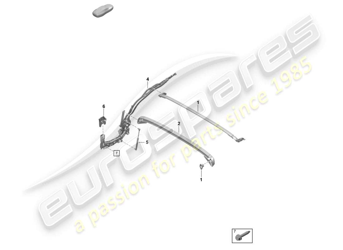 porsche 2020 (718 boxster) telaio superiore parti singole diagramma delle parti