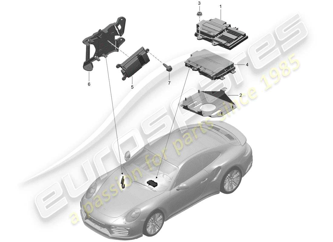 porsche 2017 (991-2 turbo) amplificatore diagramma delle parti