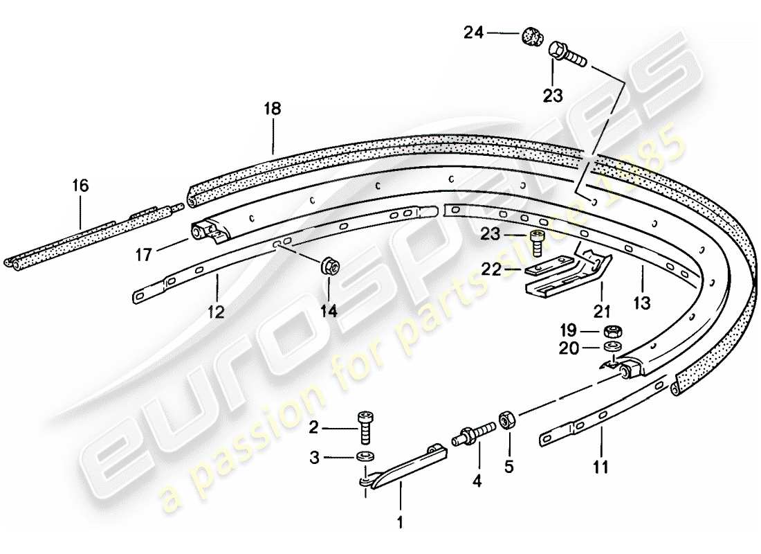 porsche 1989 (911) capote - staffa - parti singole diagramma delle parti