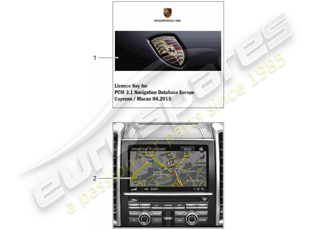 porsche 2015 (tequipment macan) sistema di navigazione diagramma delle parti