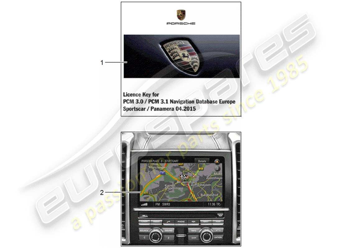 porsche 2013 (tequipment 98x/99x) sistema di navigazione diagramma delle parti