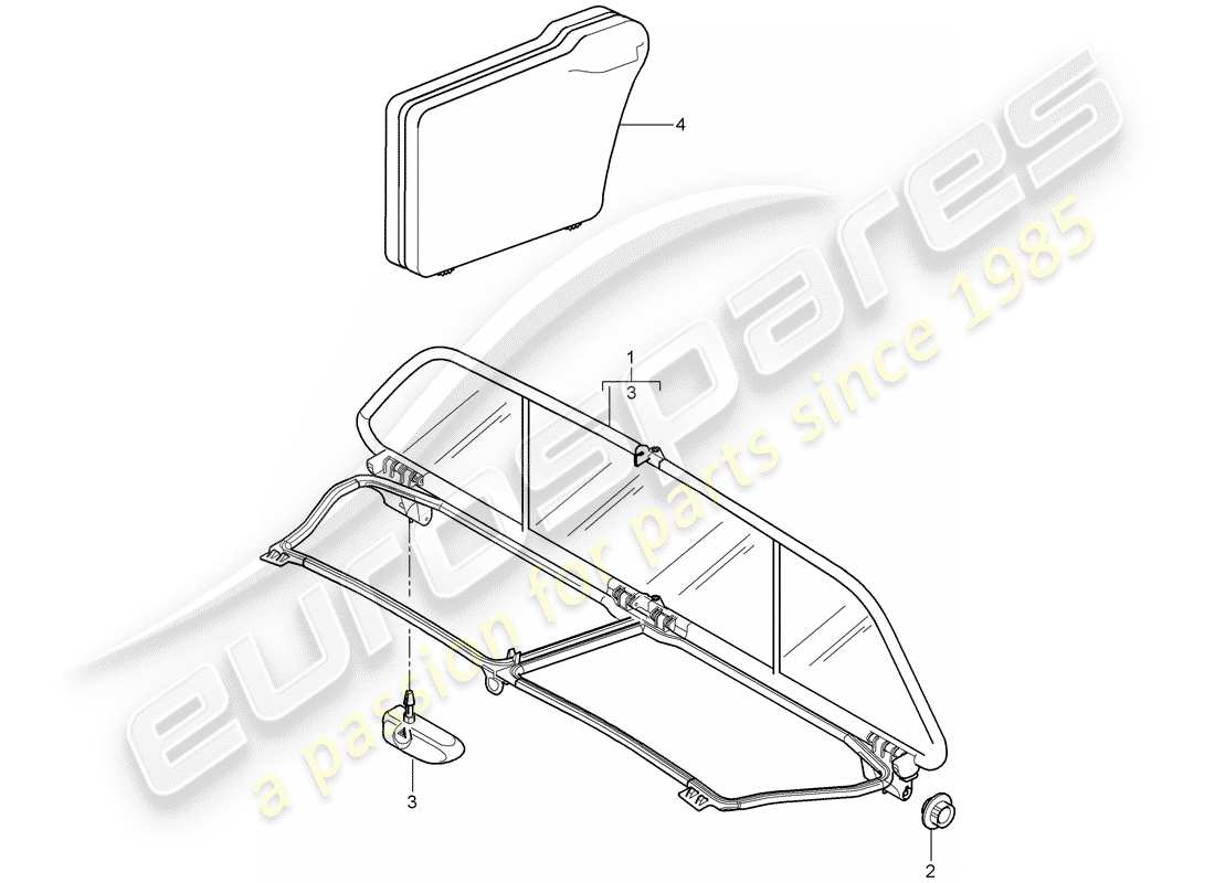 porsche 2009 997-2 turbo / gt2 parabrezza diagramma delle parti