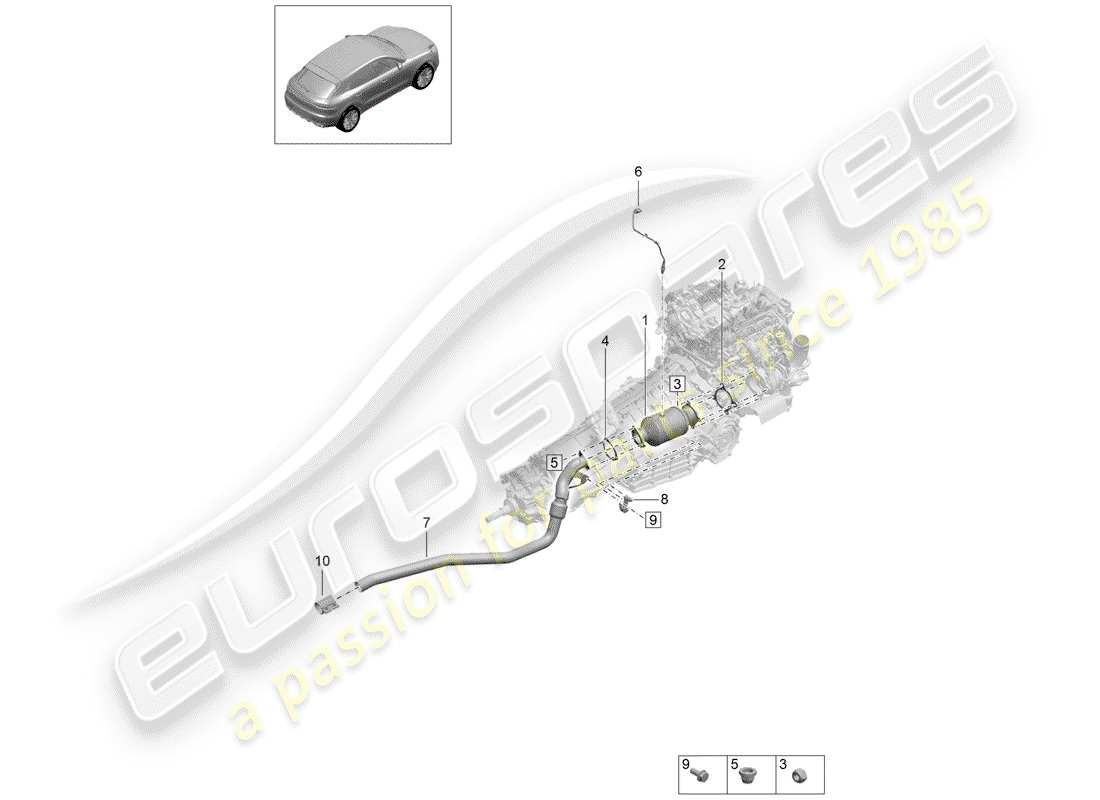 porsche 2019 (macan) catalizzatore diagramma delle parti