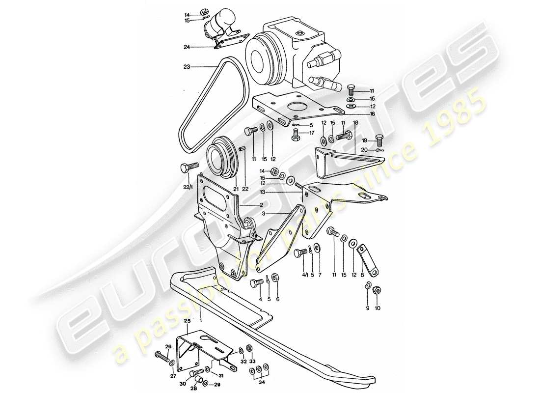 porsche 1977 (911 turbo) condizionatore diagramma delle parti