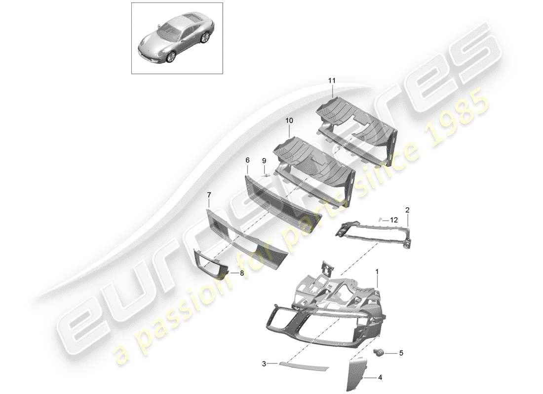 porsche 2019 (991-2) condotto dell'aria diagramma delle parti