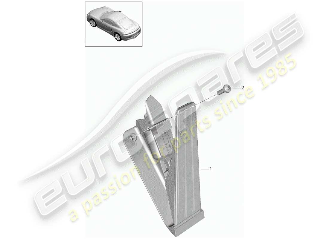 porsche 2015 (981 cayman) pedali diagramma delle parti