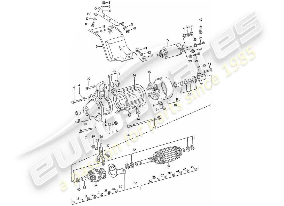 porsche 1977 (924) antipasto diagramma delle parti