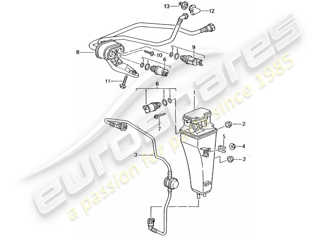 porsche 2002 (996) contenitore per emissioni evaporative diagramma delle parti