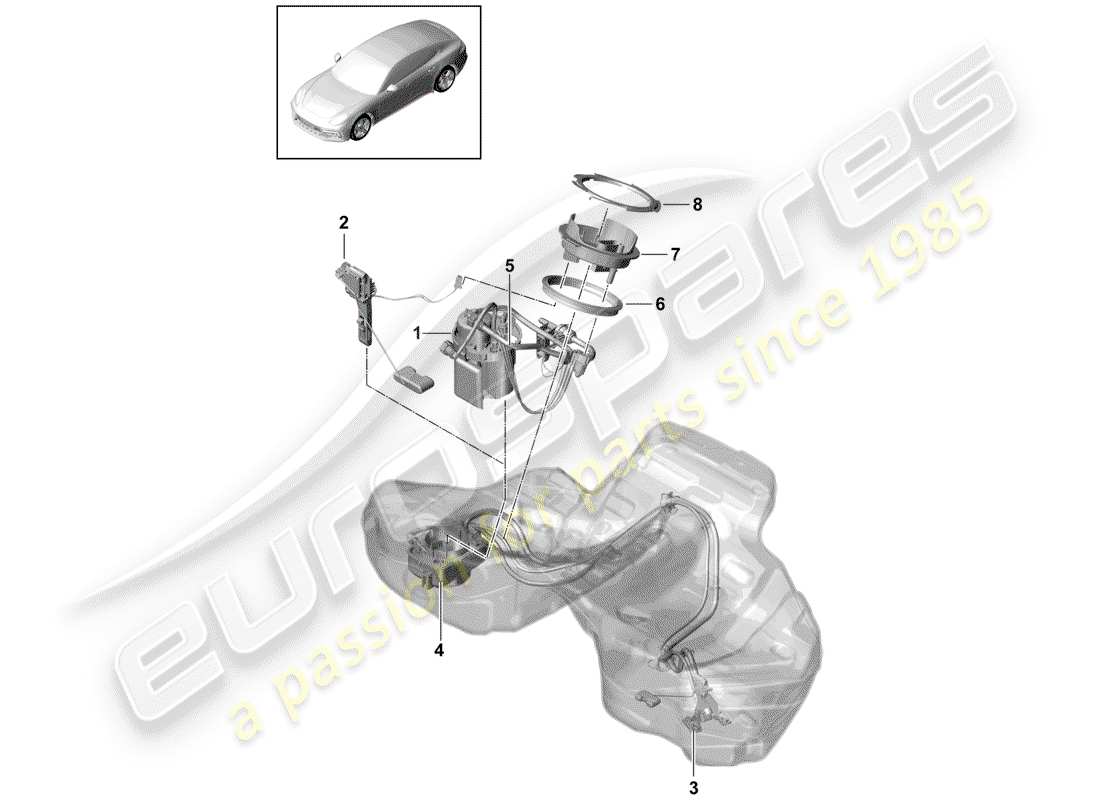 porsche 2019 (panamera 971-1) pompa di benzina diagramma delle parti