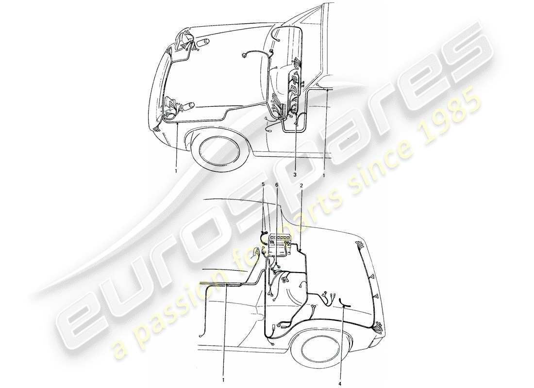 porsche 1970 (914) cablaggi diagramma delle parti