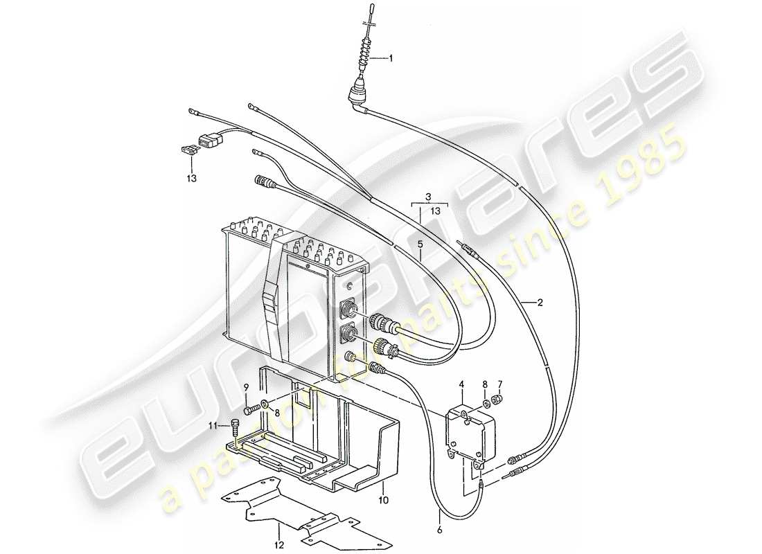 porsche 1990 (928) preparazione del telefono diagramma delle parti