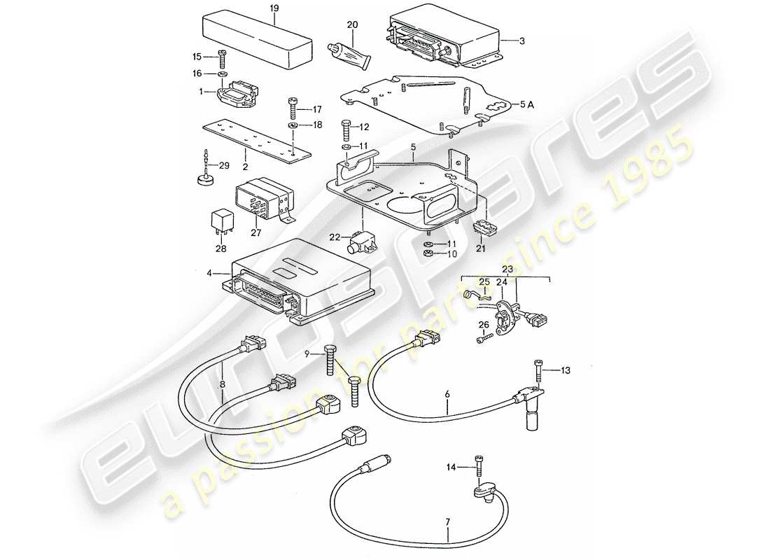 porsche 1990 (928) impianto elettrico del motore - lh-jetronic diagramma delle parti