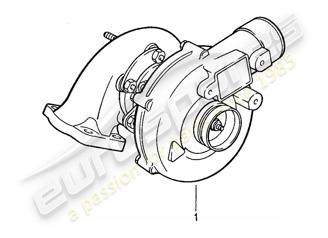 porsche 1987 (959) turbocompressore gas di scarico diagramma delle parti