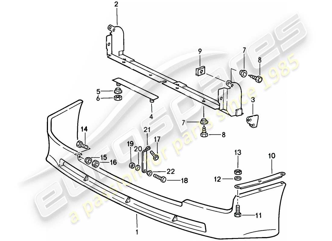 porsche 1986 (944) schema delle parti spoiler anteriore