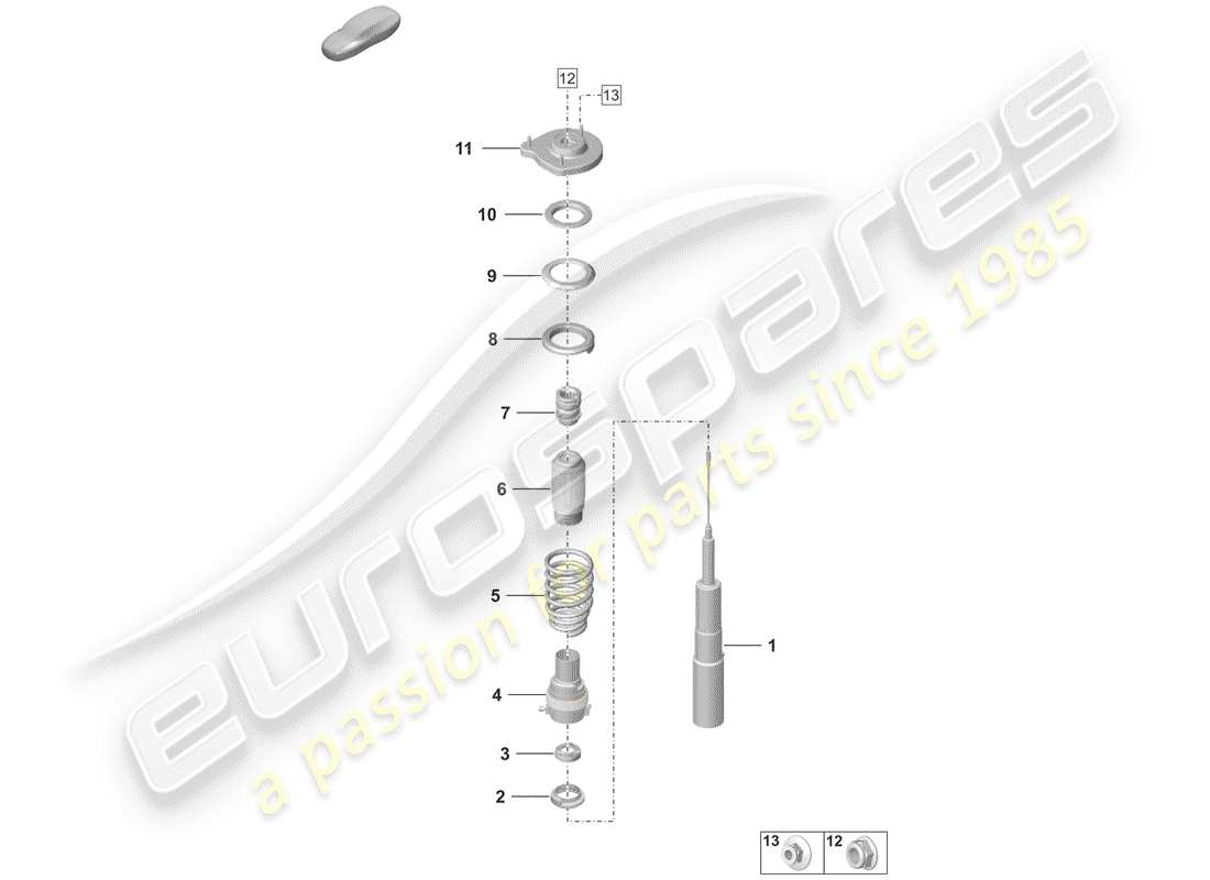 porsche 2019 (992-1) sospensione diagramma delle parti