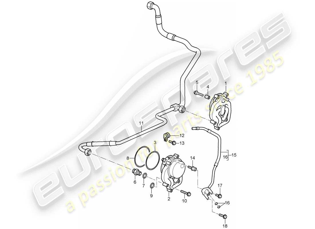 porsche 2011 (997-2 gt3) fornitura di olio diagramma delle parti
