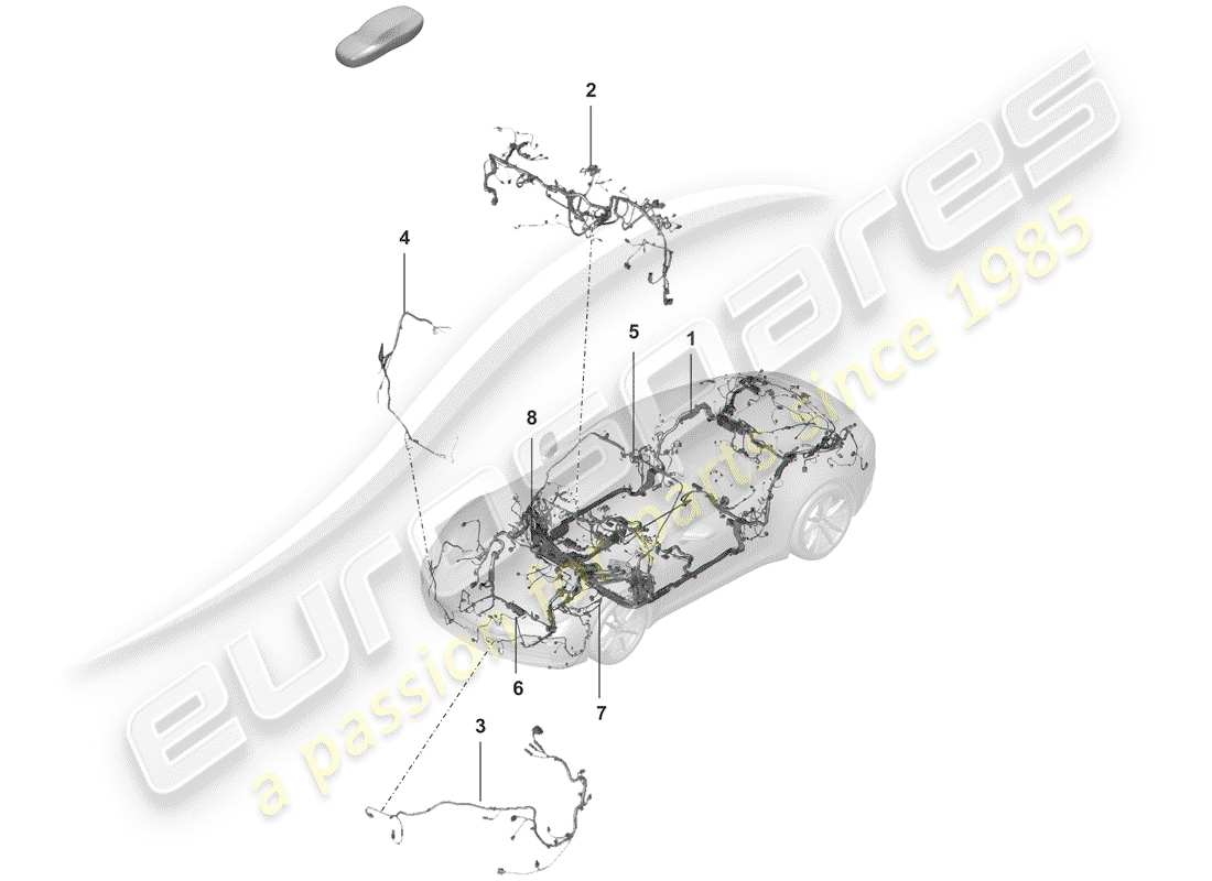 porsche 2019 (992-1) imbracatura diagramma delle parti