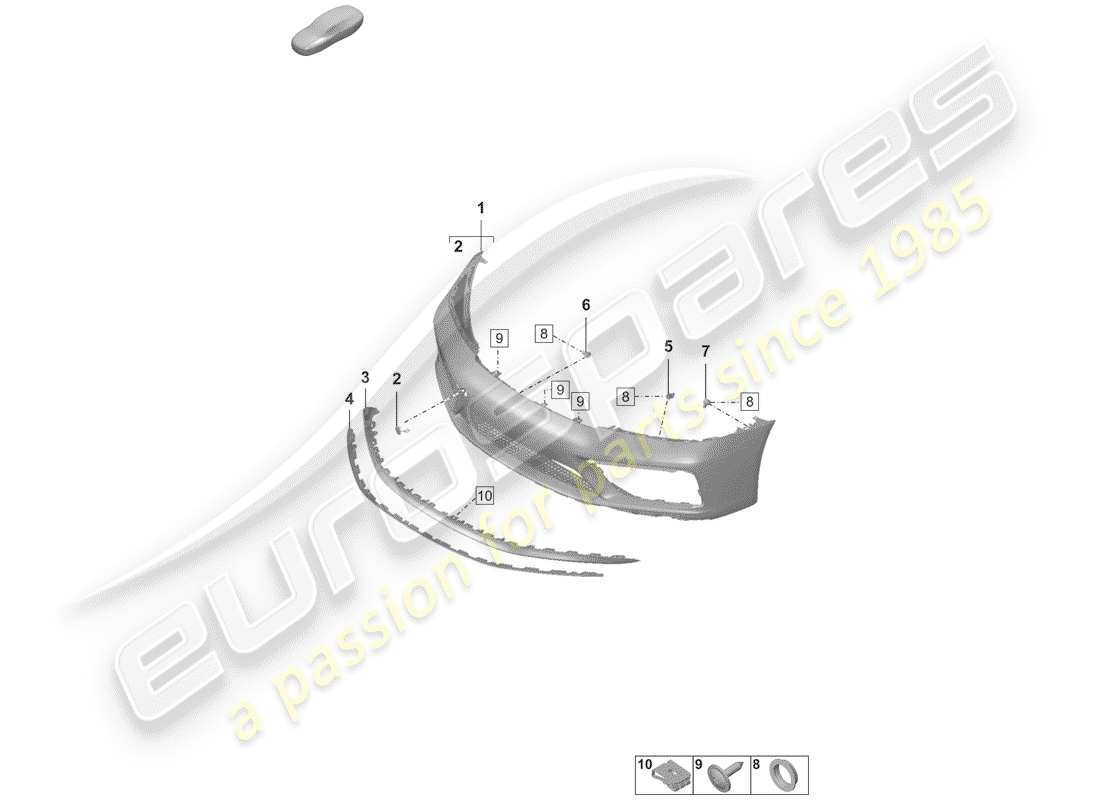 porsche 2020 (992-1) paraurti diagramma delle parti