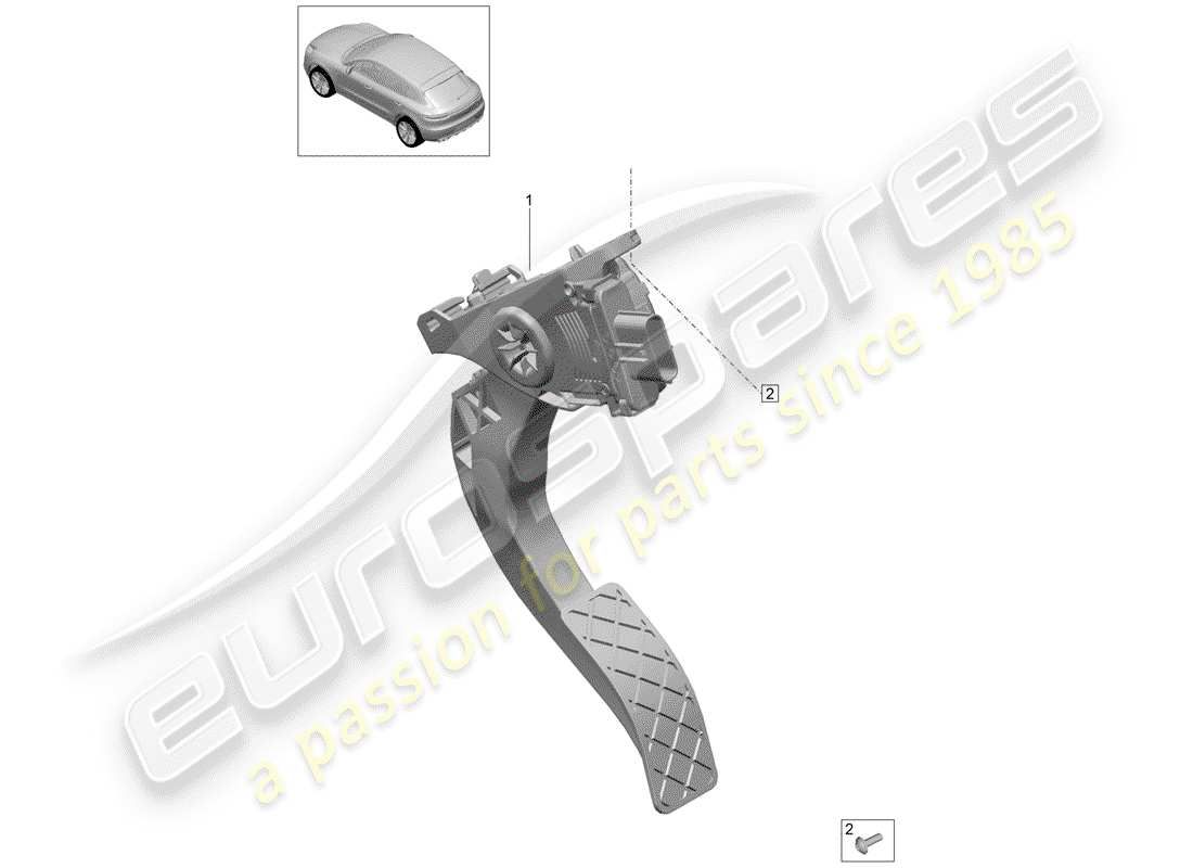 porsche 2014 (macan) pedale dell'acceleratore diagramma delle parti
