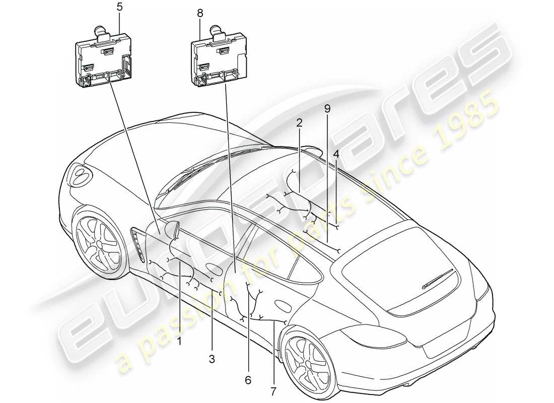porsche 2013 (panamera 970) cablaggi diagramma delle parti