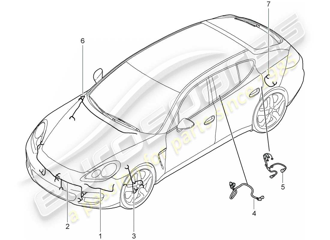 porsche 2015 (panamera 970) cablaggi diagramma delle parti